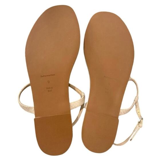 Reformation Linen Thong Sandals | Natural Beige | Size 9 - Picture 2 of 3